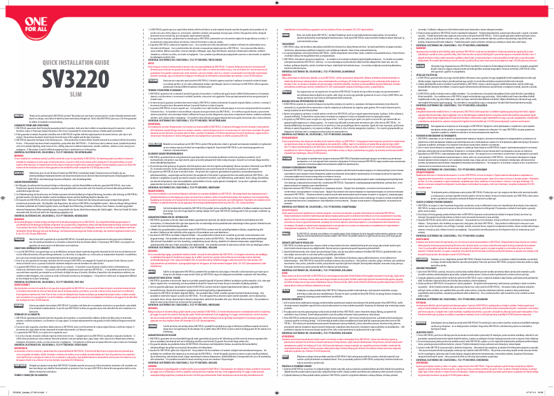 Page 1 de la notice Manuel utilisateur One for all SV 3220