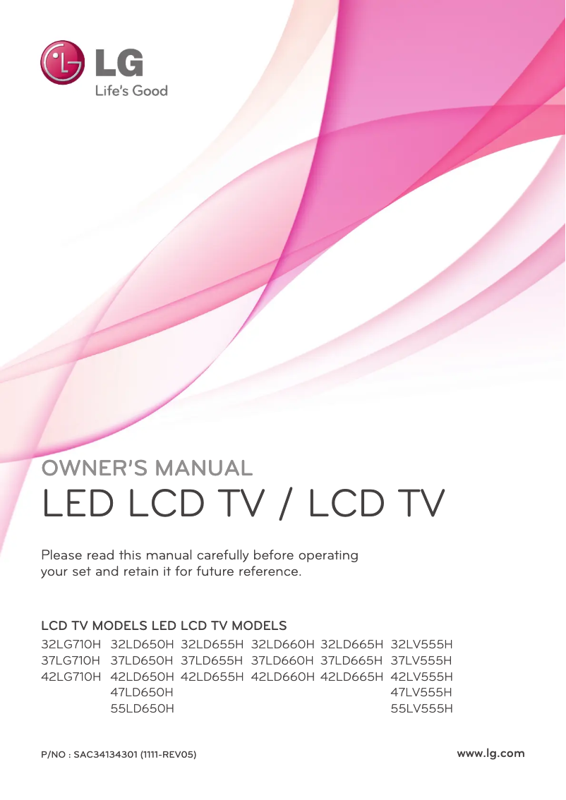 Page 1 de la notice Manuel utilisateur LG 32LV555H