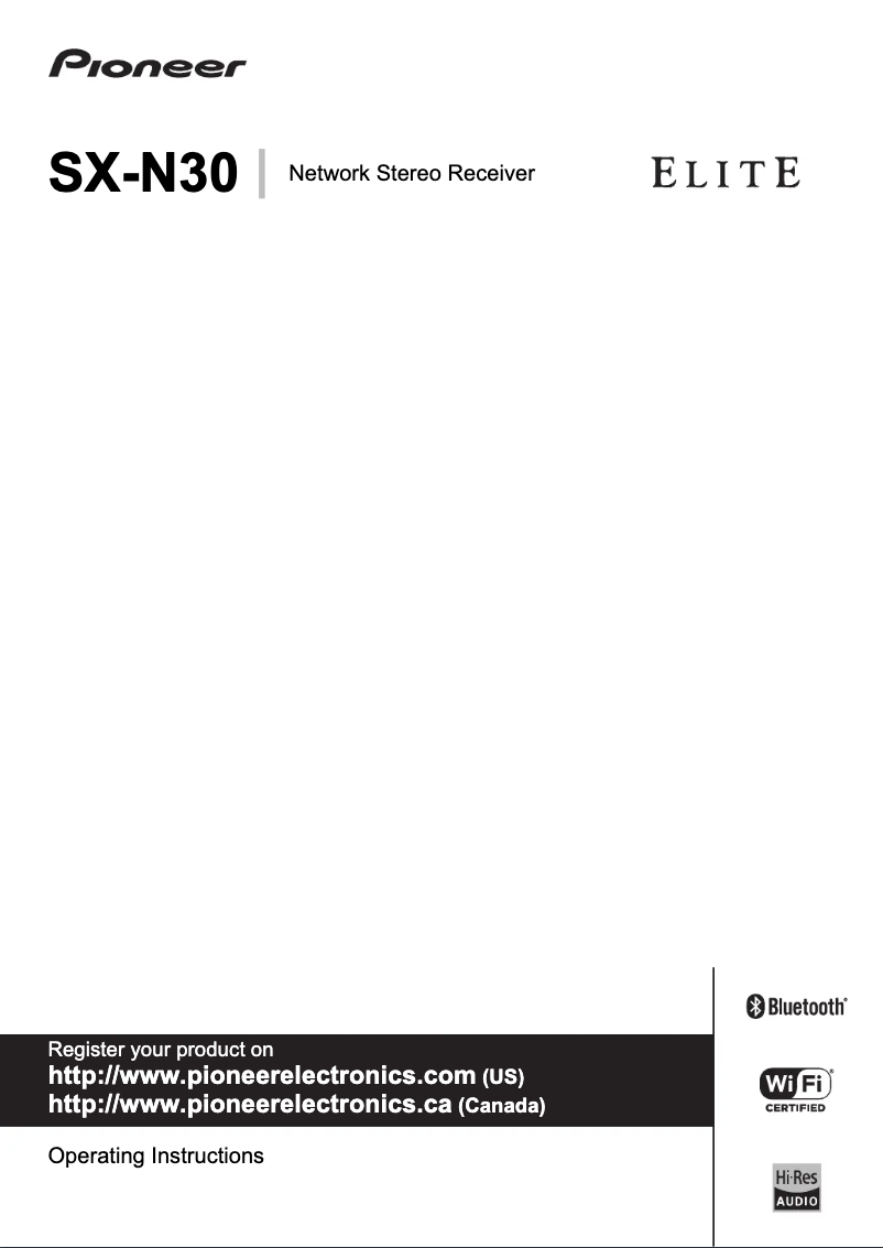 Page 1 de la notice Manuel utilisateur Pioneer SX-N30