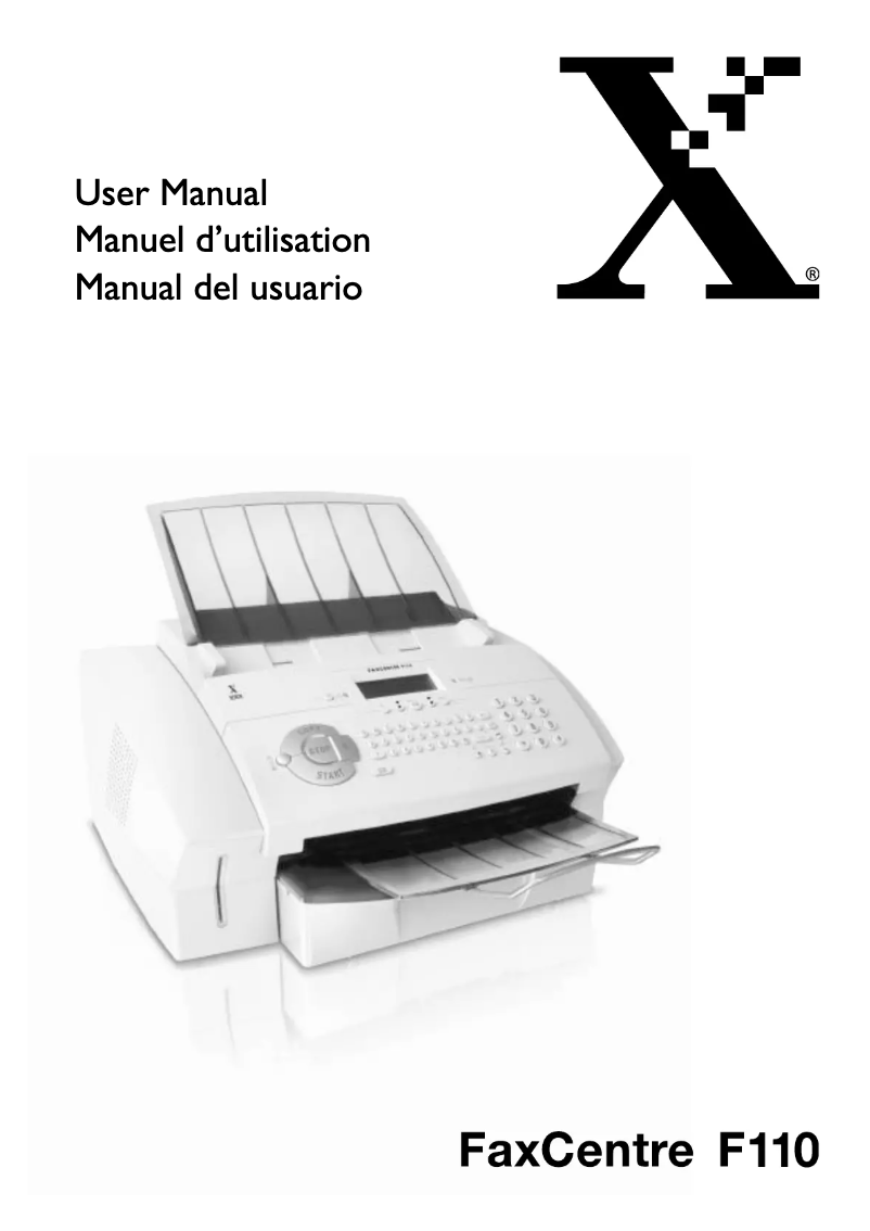 Page 1 de la notice Manuel utilisateur Xerox FaxCentre F110