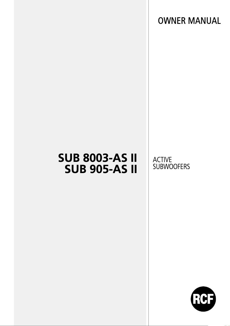 Image de la première page du manuel de l'appareil Sub 905-AS II