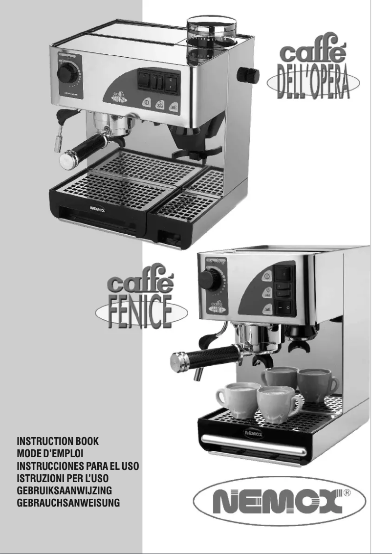 Page 1 de la notice Manuel utilisateur Nemox Caffe Dell'Opera