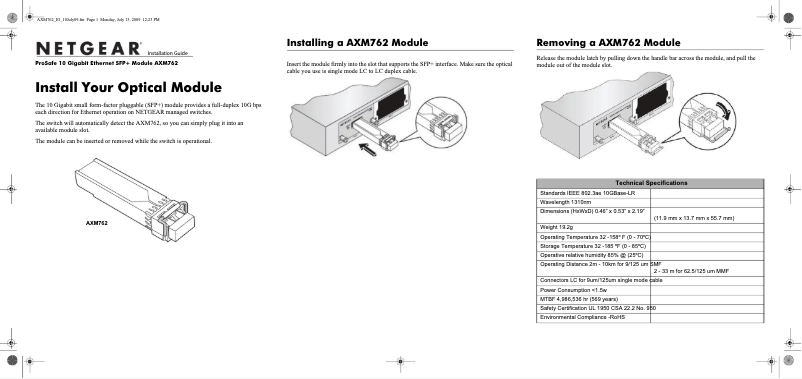 Image de la première page du manuel de l'appareil ProSafe AXM762