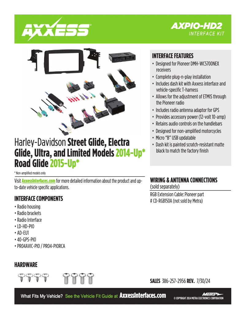 Page 1 de la notice Fiche technique AXESS AXPIO-HD2