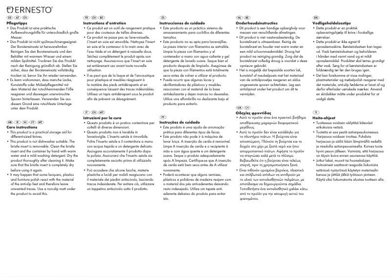 Page n°1 - Manuel utilisateur Ernesto HG03698