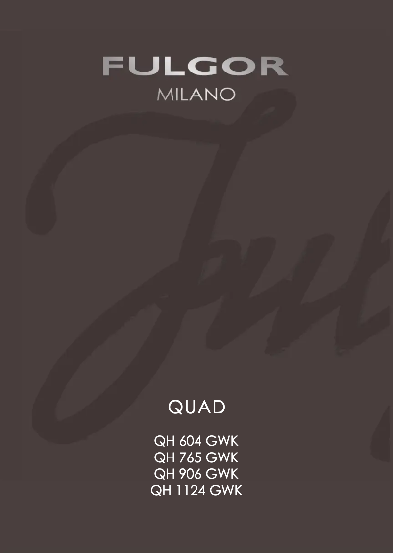 Page 1 de la notice Manuel utilisateur Fulgor Milano QH 1124 G WK