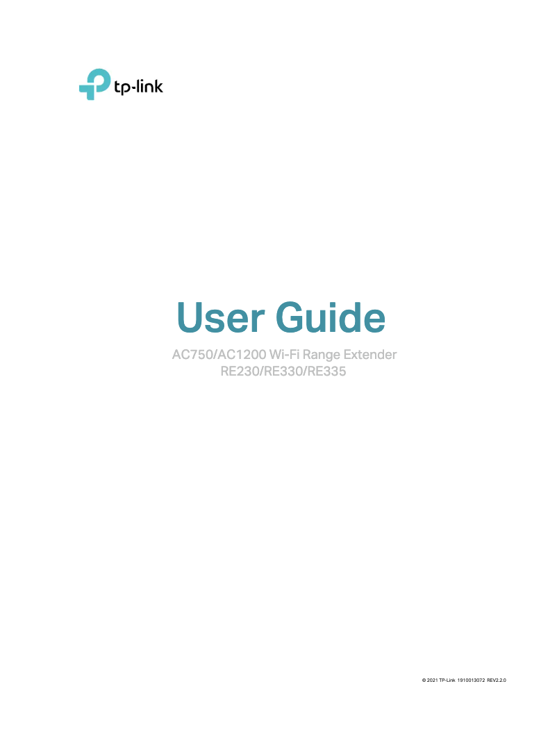 Page n°1 - Manuel utilisateur TP-Link RE330