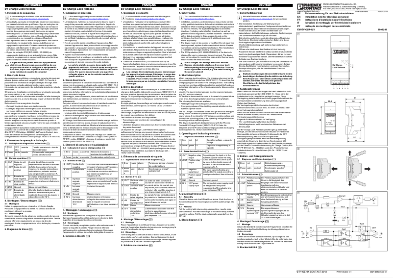 Page 1 de la notice Manuel utilisateur Phoenix Contact EM-EV-CLR-12V