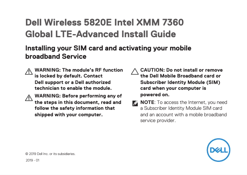 Image de la première page du manuel de l'appareil Latitude 5401