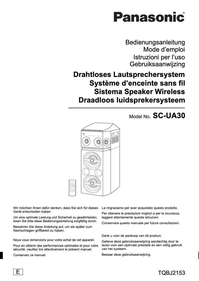 Página 1 del manual Manual de usuario Panasonic SC-UA30