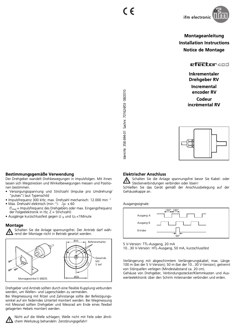 Page n°1 - Manuel utilisateur IFM RV6023