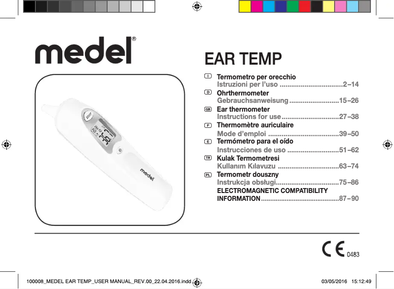 Image de la première page du manuel de l'appareil Ear Temp