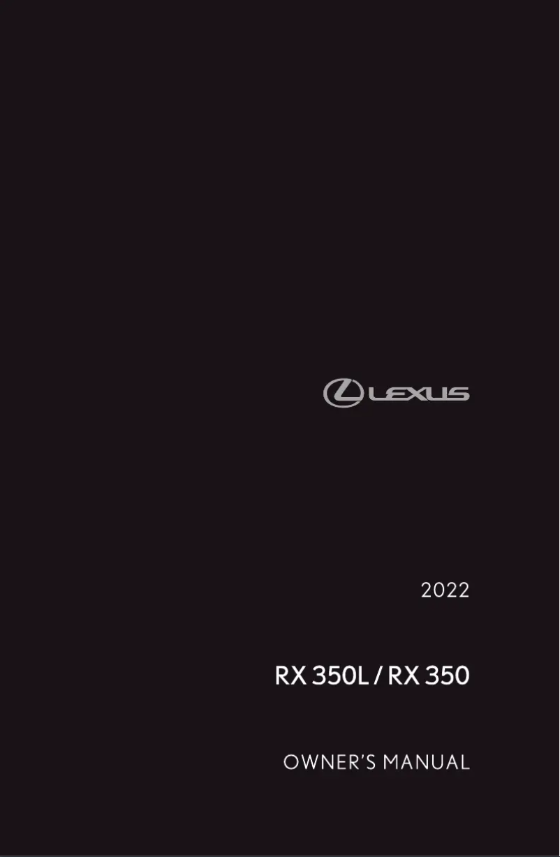 Image de la première page du manuel de l'appareil RX 350 (2022)