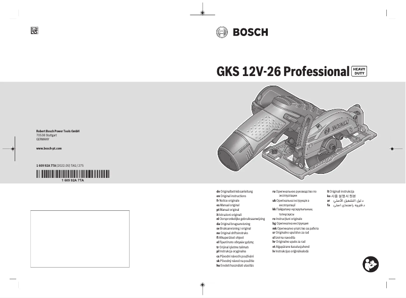 Página 1 del manual Manual de usuario Bosch GKS 10.8 V-LI