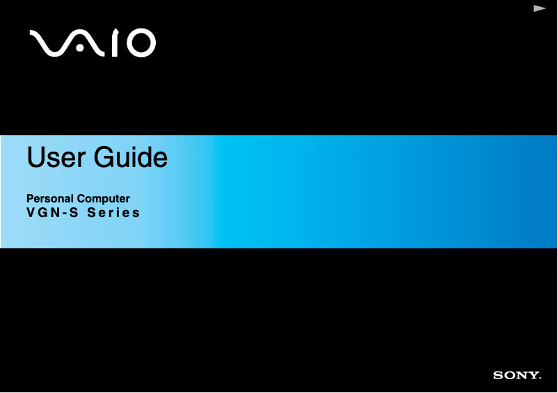 Page n°1 - Manuel utilisateur Sony Vaio VGN-S5HRP