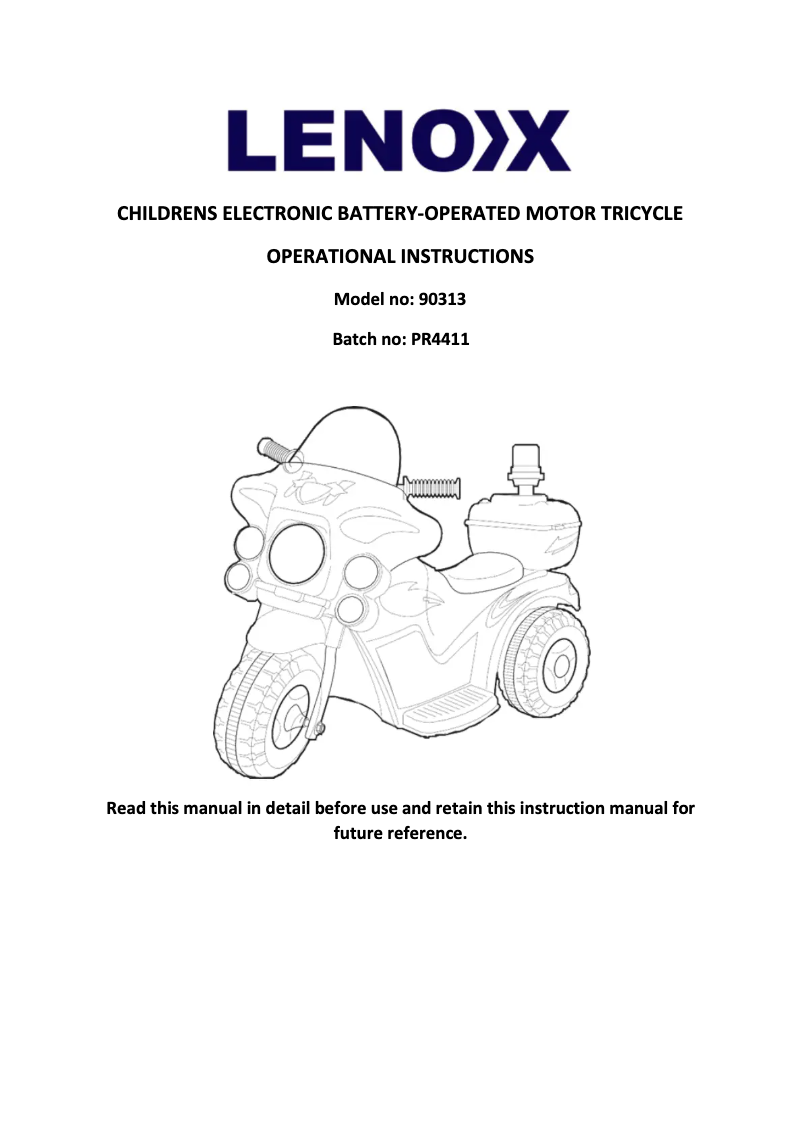 Page 1 de la notice Manuel utilisateur Lenoxx 90313