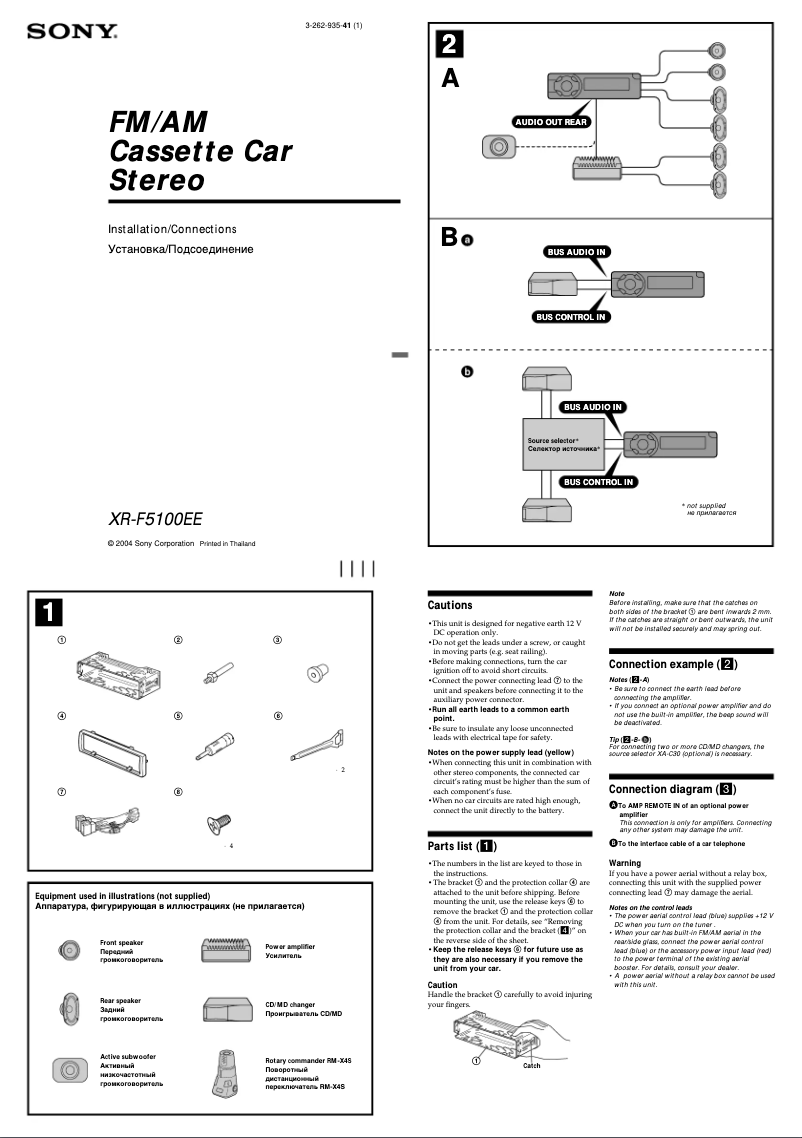 Image de la première page du manuel de l'appareil XR-F5100EE