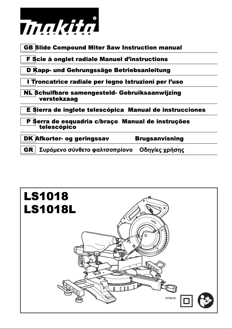 Page 1 de la notice Manuel utilisateur Makita LS1018