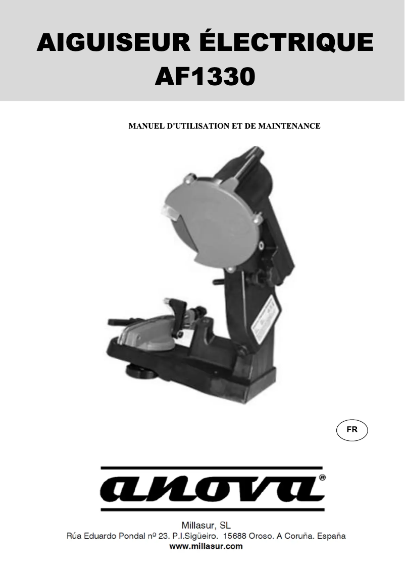 Page n°1 - Manuel utilisateur Anova AF1330