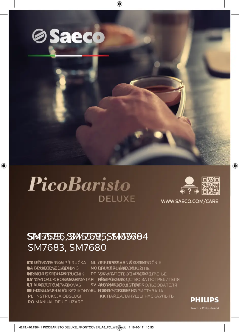 Page 1 de la notice Manuel utilisateur Philips Saeco Picobaristo Deluxe SM5572