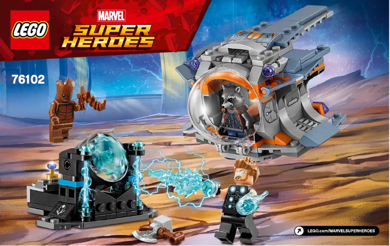 Page 1 de la notice Consignes visuelles Lego Marvel Super Heroes 76102