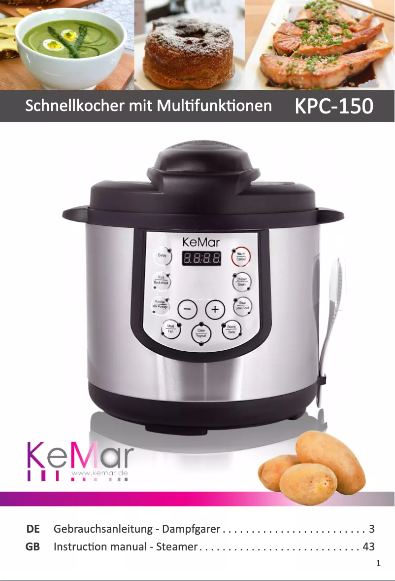 Page n°1 - Manuel utilisateur KeMar KPC-150