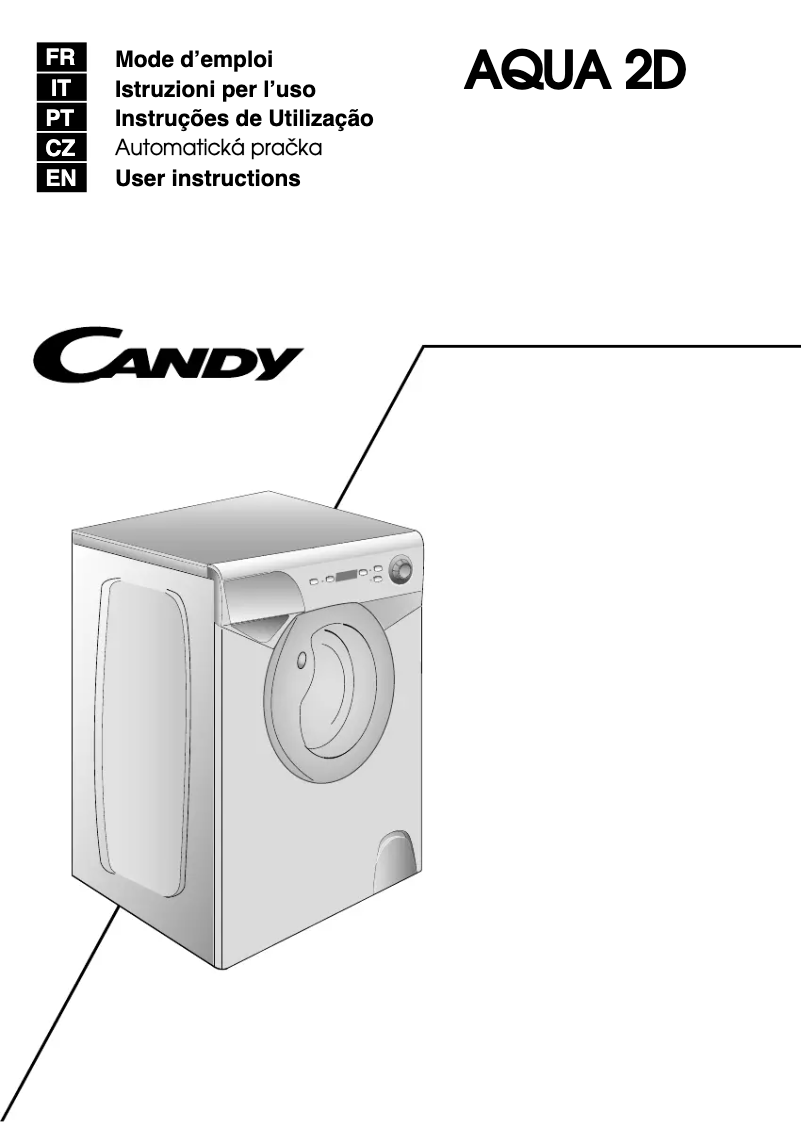 Page 1 de la notice Manuel utilisateur Candy Aquamatic AQUA 1142 D1