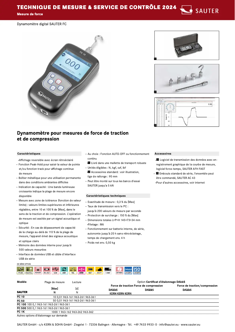 Page 1 de la notice Brochure Kern FC 100