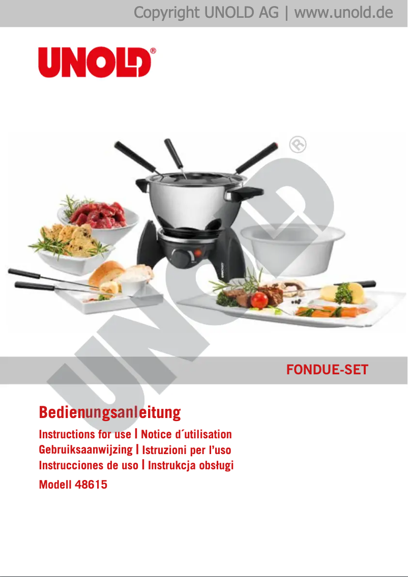 Page 1 de la notice Manuel utilisateur Unold 48615