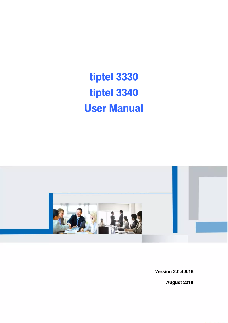Page n°1 - Manuel utilisateur Tiptel 3340