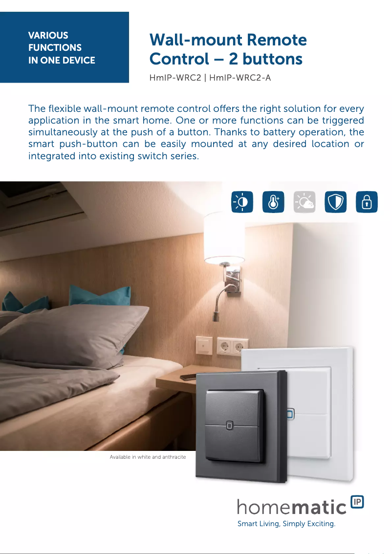 Page 1 of the manual Technical Sheet Homematic IP HmIP-WRC2-A