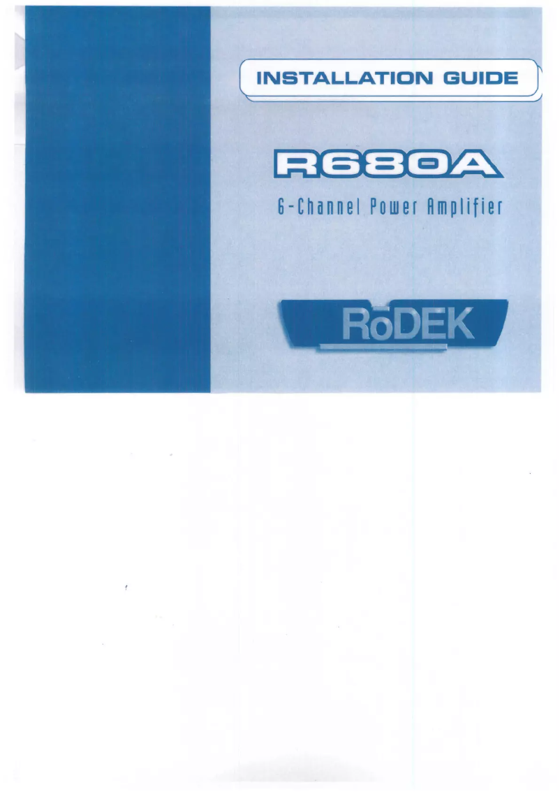 Page 1 de la notice Manuel utilisateur Rodek R680A