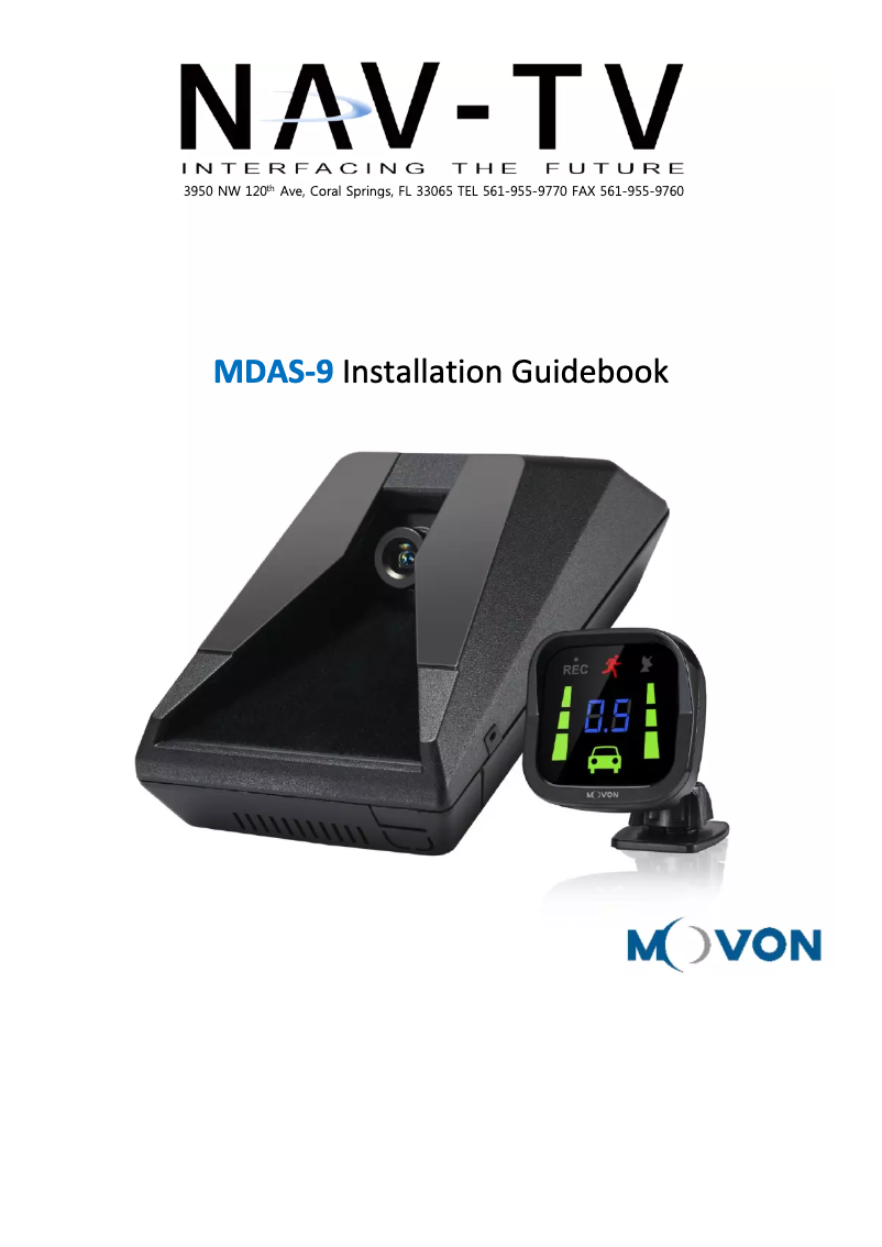 Page n°1 - Manuel utilisateur NAV-TV MDAS-9 NTV-KIT915