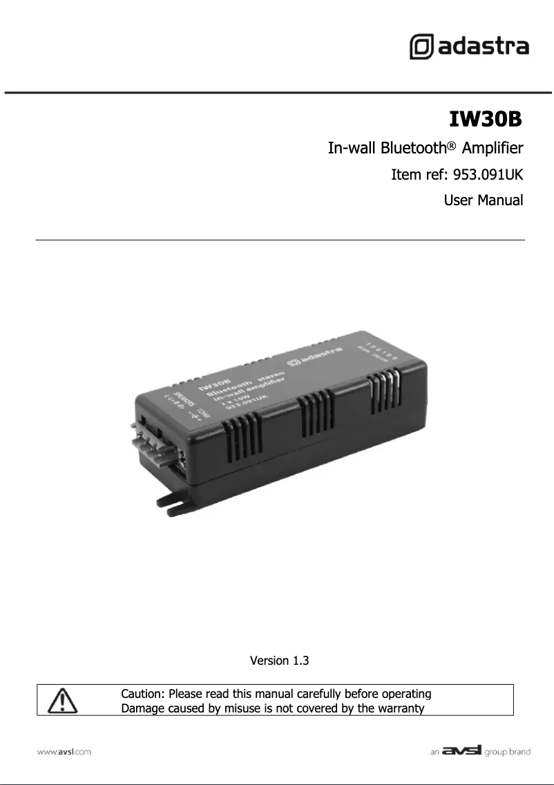 Image de la première page du manuel de l'appareil IW30B