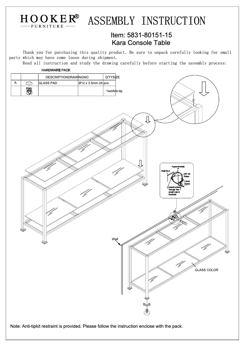 Page n°1 - Manuel utilisateur Hooker 5831-80151-15