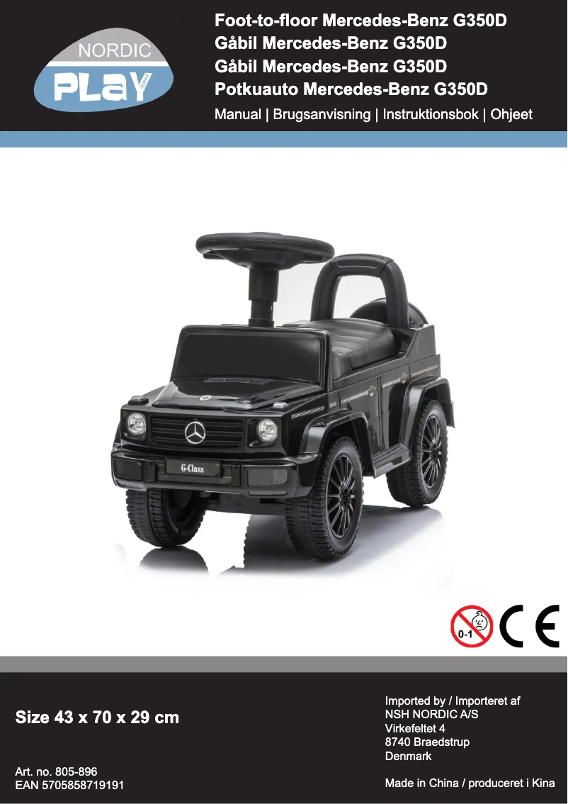 Page n°1 - Manuel utilisateur Nordic Play 805-896