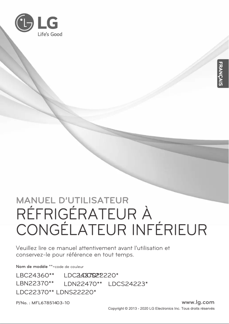 Image de la première page du manuel de l'appareil LBN22370ST