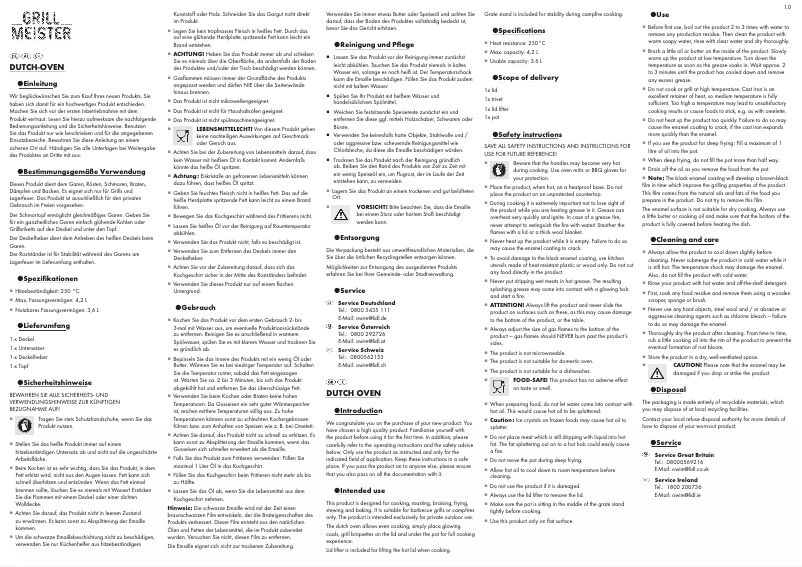 Page n°1 - Manuel utilisateur Grillmeister IAN 389094