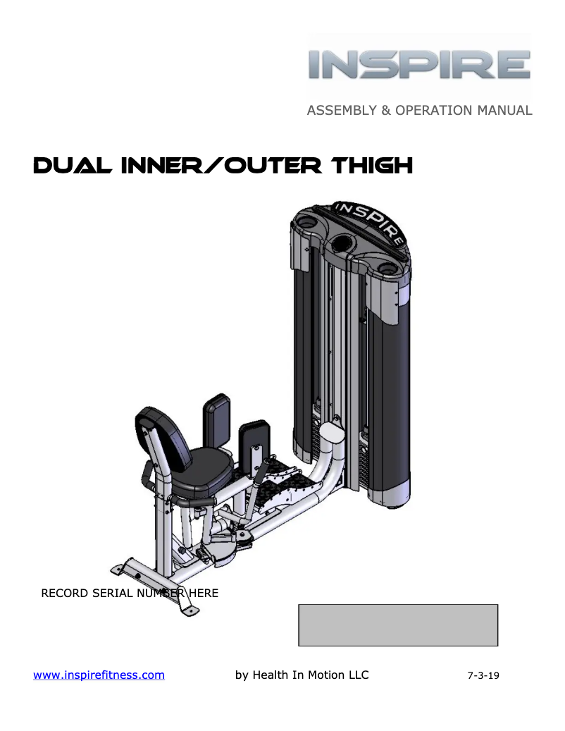 Página 1 del manual Manual de usuario Inspire Dual Inner/Outer Thigh