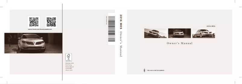 Página 1 del manual Manual de usuario Lincoln MKS (2016)