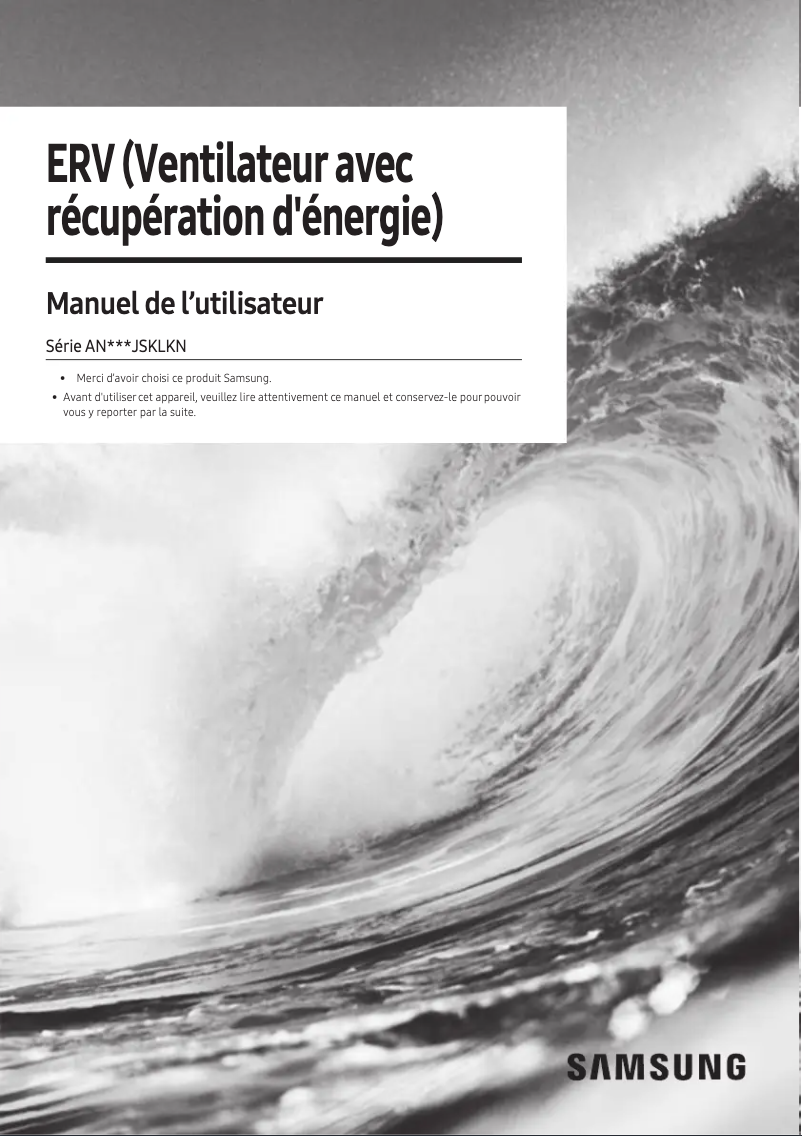 Page 1 de la notice Manuel utilisateur Samsung AN050JSKLKN