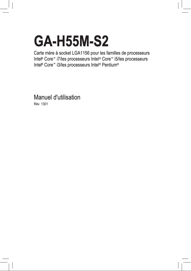 Image de la première page du manuel de l'appareil GA-H55M-S2