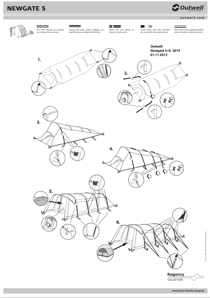 Página 1 del manual Manual de usuario Outwell Newgate 5