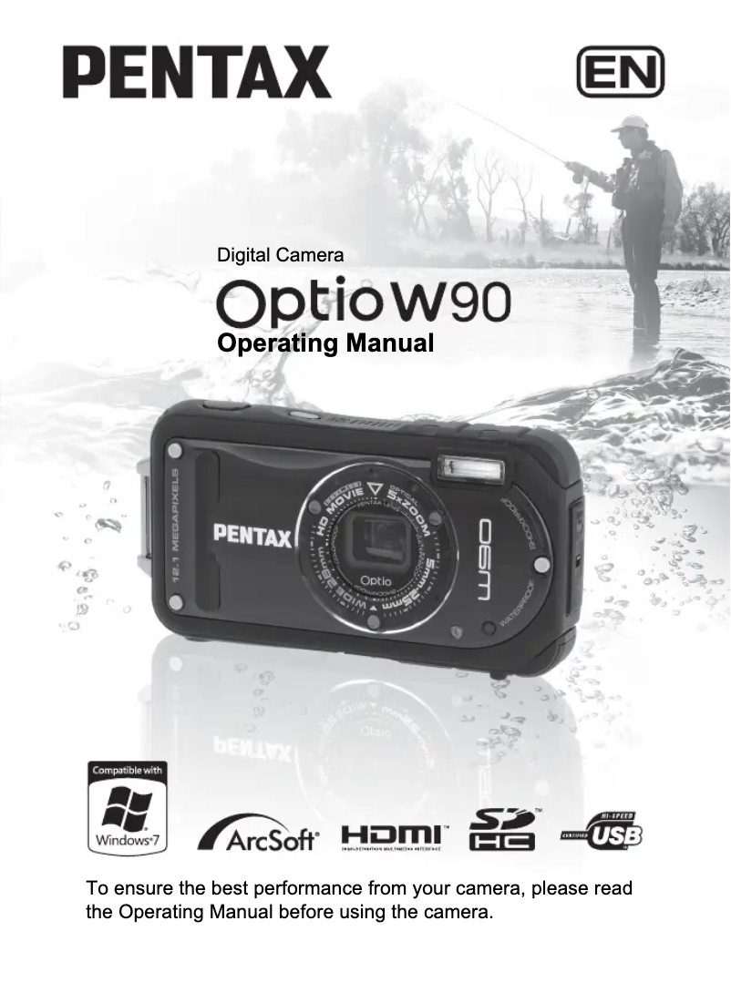 Page 1 de la notice Manuel utilisateur Pentax Optio W90