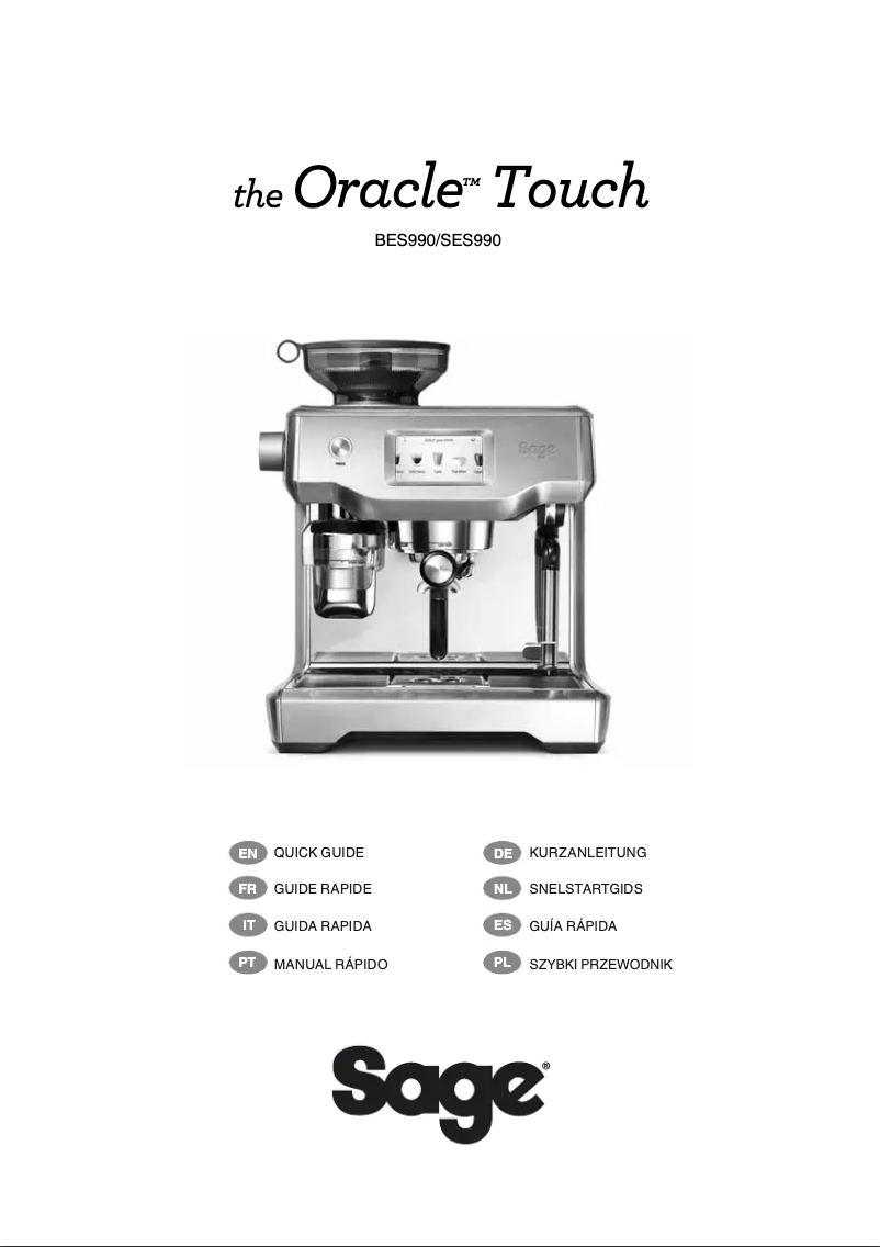 Página 1 del manual Manual de usuario Sage the Oracle Touch SES990