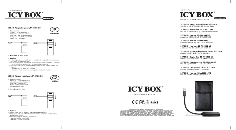 Página 1 del manual Manual de usuario Icy Box IB-AC6031-U3