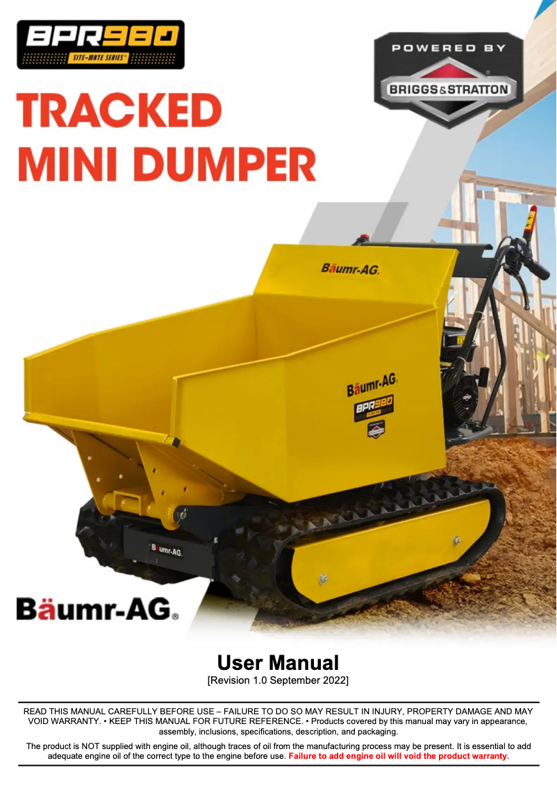 Page 1 de la notice Manuel utilisateur Baumr-AG BPR980