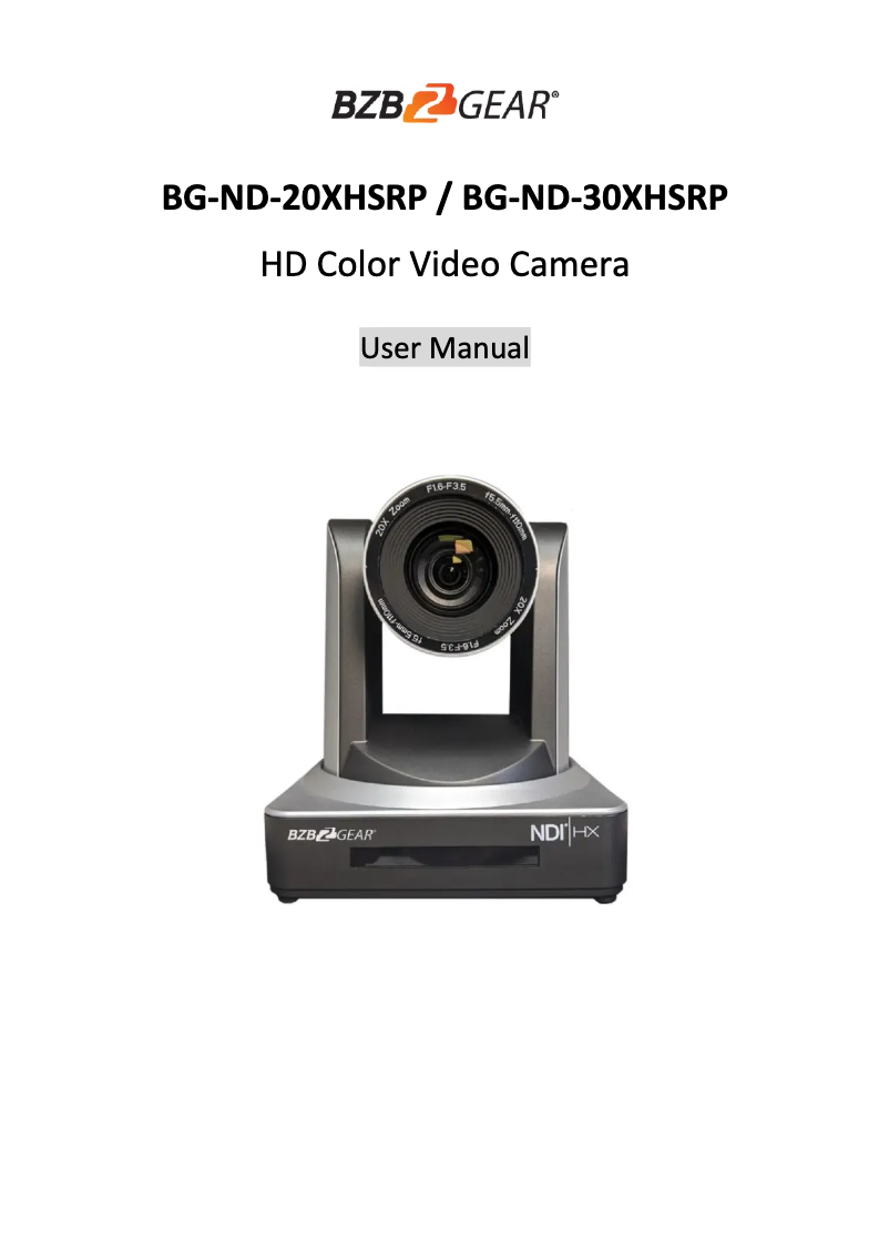 Página 1 del manual Manual de usuario BZBGear BG-VPTZ-10HSU3