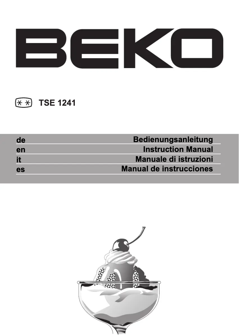 Page n°1 - Manuel utilisateur Beko TSE1241