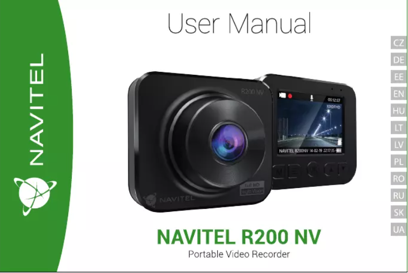 Page n°1 - Manuel utilisateur Navitel R200 NV